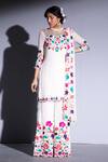 Buy_Rachit Khanna_Beige Georgette Embroidery Round Kurta Set  _at_Aza_Fashions