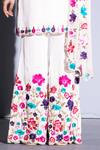 Shop_Rachit Khanna_Beige Georgette Embroidery Round Kurta Set  _Online_at_Aza_Fashions