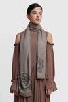 Buy Dusala Brown Pashmina Embellished Stole at Aza Fashions Buy_Dusala_Brown Pashmina Embellished Stole_at_Aza_Fashions