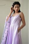 Shop_Taro_Purple Anarkali Handwoven Cotton, Dupatta Chiffon, Pant Mulmul Scoop Neck Set _Online_at_Aza_Fashions