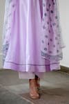 Taro_Purple Anarkali Handwoven Cotton, Dupatta Chiffon, Pant Mulmul Scoop Neck Set _at_Aza_Fashions