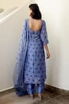 Shop_Taro_Blue Kurta And Pant Handwoven Chanderi Silk Embroidery Scoop Neck Set _at_Aza_Fashions