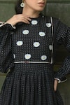 Shop_Taro_Black Handwoven Cotton Embroidery Crew Neck Dress  _Online_at_Aza_Fashions