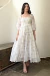 Buy_Taro_White Handwoven Cotton Dress_at_Aza_Fashions