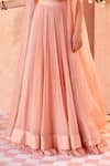 Ridhi Mehra_Peach Blouse Net Jacket Organza Lehenga Chiffon Embroidery Roxann And Set _at_Aza_Fashions