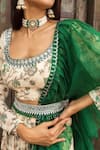 Shop_Chhavvi Aggarwal_White Blouse And Palazzo Georgette Dupatta Organza Scoop Neck Printed Set _Online_at_Aza_Fashions