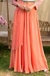 Shop_Chhavvi Aggarwal_Peach Blouse Crepe Palazzo Georgette Dupatta Organza Printed And Set _Online_at_Aza_Fashions