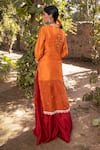 Shop_Neeta Bhargava_Orange Silk Chanderi Embroidery Round Kurta And Palazzo Set  _at_Aza_Fashions