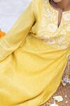 Buy_Neeta Bhargava_Yellow Chanderi Silk Round Kurta And Palazzo Set _Online_at_Aza_Fashions