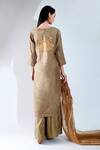 Shop_Asha Gautam_Brown Monga Embroidered Kurta Set_at_Aza_Fashions