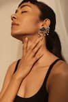 Buy_Esme by Aashna Dalmia_Silver Plated Diamonds Structured Tentacle Earrings _at_Aza_Fashions