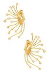 Buy_Esme by Aashna Dalmia_Gold Plated Diamonds Structured Tentacle Earrings _at_Aza_Fashions