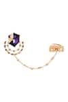 Shop_Esme by Aashna Dalmia_Gold Plated Crystals Swarovski Statement Ring _at_Aza_Fashions