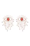 Shop_Esme By Aashna Dalmia_Gold Plated Stones Evil Eye Studded Earrings _at_Aza_Fashions
