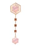 Esme By Aashna Dalmia_Purple Stones Detachable Hexagon Danglers _Online_at_Aza_Fashions
