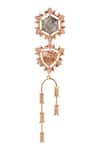 Shop_Esme By Aashna Dalmia_Gold Plated Stones Detachable Studded Danglers _at_Aza_Fashions