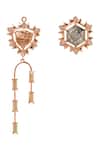 Shop_Esme By Aashna Dalmia_Gold Plated Stones Detachable Studded Danglers _Online_at_Aza_Fashions