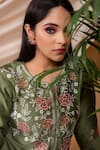 Buy_Priya Chaudhary_Green Chanderi Silk Embroidery Kurta And Palazzo Set For Kids_Online_at_Aza_Fashions