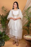 Priya Chaudhary_White Chanderi Silk Sheer Dupatta_Online_at_Aza_Fashions