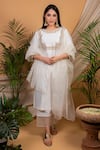 Shop_Priya Chaudhary_White Chanderi Silk Sheer Dupatta_at_Aza_Fashions