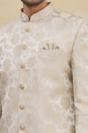 Aryavir Malhotra_Gold Brocade Churidar Silk Sherwani Set _at_Aza_Fashions