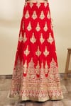 Shop_Naintara Bajaj_Red Silk Embroidery Scoop Neck Bridal Lehenga Set_Online_at_Aza_Fashions