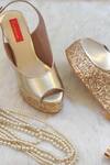 Shop_Essemm_Gold Peep-toe Wedges _at_Aza_Fashions