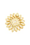 Buy_Aakarsha By Ajay_Gold Plated Pearls, Beads, Stones Kundan Floral Ring _at_Aza_Fashions