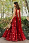 Shop_Rashika Sharma_Maroon Corset And Dupatta Georgette Lehenga Cotton Silk Lining Floral Set _at_Aza_Fashions