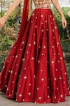 Rashika Sharma_Maroon Corset And Dupatta Georgette Lehenga Cotton Silk Lining Floral Set _at_Aza_Fashions