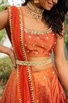Shop_Rashika Sharma_Orange Silk Printed Lehenga Set_Online_at_Aza_Fashions