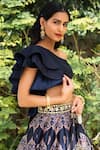 Shop_Rashika Sharma_Blue Blouse Cotton Silk Lehenga Dupion Silk Lining Shantoon One And Set _Online_at_Aza_Fashions