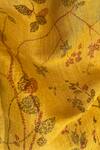 Buy_Kasturi Kundal_Yellow 80 Count Linen Printed Saree  _Online_at_Aza_Fashions