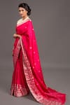 Shop_Kasturi Kundal_Pink Pure Tussar Silk Saree  _at_Aza_Fashions