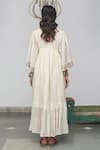 Shop_Begum_White Dress Chanderi Lining Cotton Round Tiered _at_Aza_Fashions