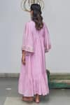 Shop_Begum_Purple Dress Chanderi Lining Cotton Round Tiered _at_Aza_Fashions