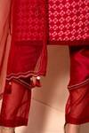 Shop_Dheeru Taneja_Red Organza, Chanderi, Satin Round Printed Kurta Set _Online_at_Aza_Fashions