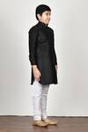 Banana Bee_Black Pathani Kurta And Pant Set For Boys_Online_at_Aza_Fashions