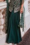 Shop_Label Sanya Gulati_Green Embroidery Square Neck Kurta Set _at_Aza_Fashions