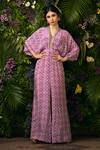 Buy_SOBARIKO_Purple Bamberg Crepe Printed Jumpsuit_at_Aza_Fashions