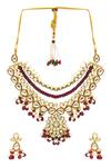 Buy_HRISHA_Gold Plated Pearls, Stones Kundan Polki Pendant Choker Set_at_Aza_Fashions