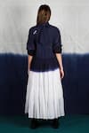 Shop_Ka-Sha_Blue Cotton Cambric Dip Dye Flared Dress_at_Aza_Fashions