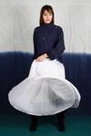 Shop_Ka-Sha_Blue Cotton Cambric Dip Dye Flared Dress_Online_at_Aza_Fashions
