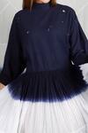 Ka-Sha_Blue Cotton Cambric Dip Dye Flared Dress_at_Aza_Fashions