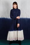 Buy_Ka-Sha_Blue Dip Dye Cotton Dress_at_Aza_Fashions