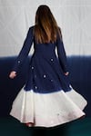 Shop_Ka-Sha_Blue Dip Dye Cotton Dress_at_Aza_Fashions