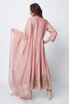 Shop_Romaa_Pink Mulmul Embroidery Round Anarkali Set _at_Aza_Fashions