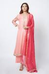 Buy_Romaa_Pink Rayon Embroidery Round Kurta Set _at_Aza_Fashions