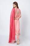 Shop_Romaa_Pink Rayon Embroidery Round Kurta Set _at_Aza_Fashions