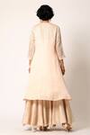 Shop_Romaa_Peach Kurta Organza And Georgette Lehenga Raw Silk Layered & Set  _at_Aza_Fashions